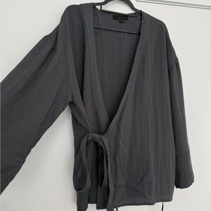 Zara Charcoal Women's Wrap Robe
